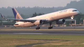 United Airlines N75853 757300 Takeoff Portland Airport PDX [upl. by Yoko305]