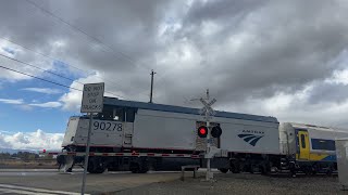 Amtrak California 90278 San Joaquin’s Train East  Delta Road Railroad Crossing Knightsen Ca [upl. by Katti]