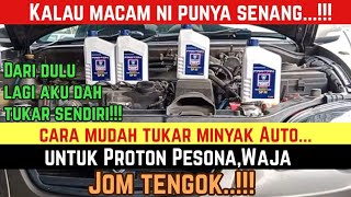 Cara tukar minyak Auto Proton PesonaWaja CamproCps engineAutomatic transmission fluid replacement [upl. by Ahsinoj677]