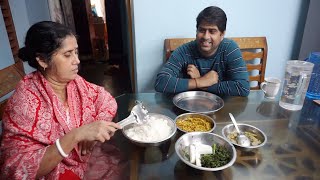 eating shak vaja and potato fry vegetable curry and dal  All item vegetable [upl. by Enneirdna]