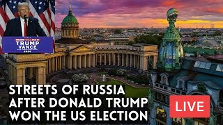 Streets of RUSSIA after TRUMP Won The US Presidential Election 2024 LIVE [upl. by Garihc]