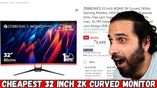 ZEBRONICS 32 inch WQHD 2K Curved 165Hz Gaming Monitor le he liya  Born Creator [upl. by Francene18]