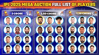 IPL 2025  Official List of All Players for IPL 2025 Mega Auction  IPL Mega Auction Players List [upl. by Liatris200]