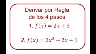 Derivada por la Regla de los 4 pasos  RiveraMath [upl. by Adnema405]