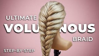 Easy Voluminous Fishtail Braid Tutorial  StepbyStep Fall Hairstyle [upl. by Evanne]