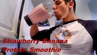 Strawberry Banana Protein Smoothie [upl. by Ahsatel]