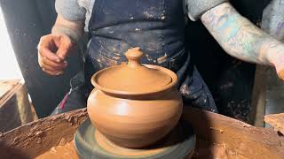 making a classic clay pot on a potters wheel [upl. by Hernardo17]