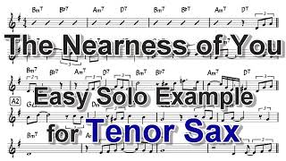 The Nearness of You  Easy Solo Example for Tenor Sax [upl. by Chico891]