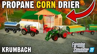 DRYING CORN IN THE PROPANE DRIER  Krumbach  Farming Simulator 22  Episode 3 [upl. by Hales]