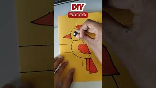 I made DIY paper woodpecker bird🤯 art youtubeshorts drawing diy [upl. by Odnalra]