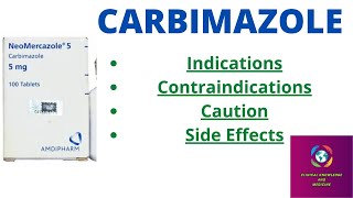 Tab Carbimazole 51015mg  Indications Contraindications Cautions and Side Effects [upl. by Ennovoj]