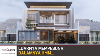 Desain Rumah Modern Kontemporer 2 Lantai 5 Kamar Tidur Di Lahan 14 x 25 meter  Ruang Keluarga Luas [upl. by Iaoh]