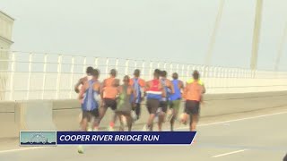 Elite and top runners make their way up the Ravenel Bridge [upl. by Voletta]