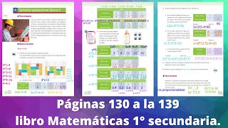 Págs 130 131 132 133 134 135 136 137 138 y 139 matemáticas 1° secundaria [upl. by Anyek]