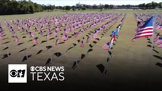 More than 1000 flags displayed at Oak Park Point for Plano Flags of Honor event [upl. by Juakn]