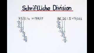 Schriftliche Division mit Kommazahlen Dividieren Mathematik Grundlagen Grundrechenarten Rechnen [upl. by Kuo176]