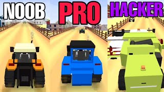 NOOB vs PRO vs HACKER in Blocky Farm Racing [upl. by Macswan103]