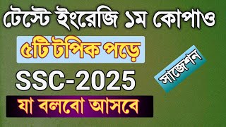 টেস্টে ইংরেজি ১ম পত্রে কোপ দেও  SSC25  ১০০℅ কমন  Class 10 test suggestion english 1st paper [upl. by Africah]