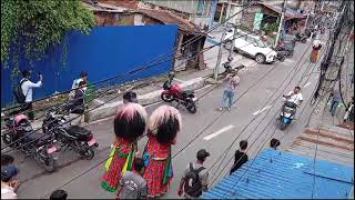 lakhe dance start bhayo lakhe le khedayo ambooo🙏🙏 youtubeshorts lakhenach nanasanafamily [upl. by Gnep]