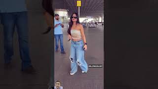 Yuzvendra Chahal wife Dhanshree Verma snapped at the airport youtubeshorts viralvideo shorts [upl. by Ariay]