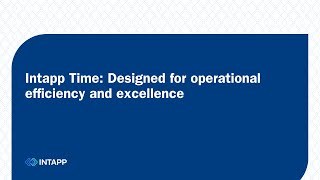 Intapp Time Designed for operational efficiency and excellence [upl. by Phonsa]