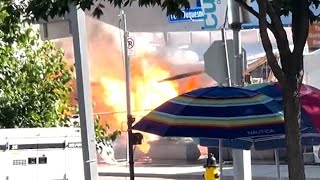 Propane tank catches fire at Three Rivers Arts Festival in Pittsburgh [upl. by Sihtam]