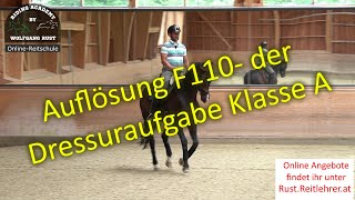 F115 F110 Die Auflösung Lektionen der Dressurprüfung der Klasse A Reiten einer Dressur erkennen [upl. by Dian]