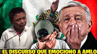 NIÑO EMOCIONA A AMLO Y A MEXICO CON ESTE APASIONADO DISCURSO [upl. by Cheslie725]