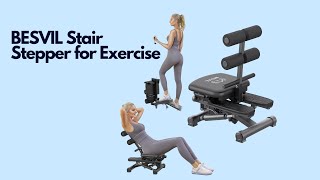 BESVIL Stair Stepper for Exercise with Resistance BandsAB Workout Machine for Home Gym [upl. by Amlet292]