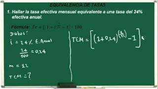 Tasas Equivalentes Matemáticas Financieras  Ejercicio 21 [upl. by Alia]