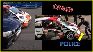 Seb Ogier Accident on Public Road and run away from the police WRC Croatia Rally 2021 [upl. by Aria]