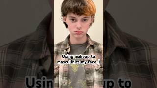 Masculinizing my face w makeup trans transgender transmasc ftm dysphoria genderdysphoria [upl. by Amsirak]