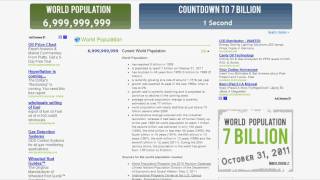 Worldometer  World Population 7 Billion 20111031 HD [upl. by Elbam]