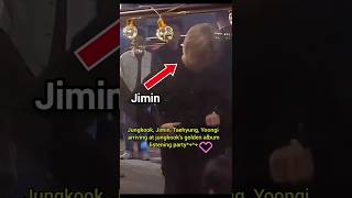 Jungkook Jimin Taehyung Yoongi arriving at jungkooks golden album listening party 🎉 fypシ゚viral [upl. by Labinnah]