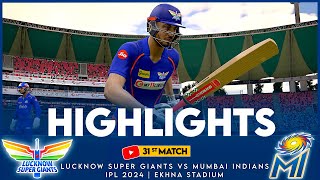 Super Over Drama Lucknow Super Giants Vs Mumbai Indians  Gameplay Highlights Cricket 24 [upl. by Honebein317]