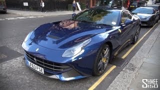 Blue Ferrari F12 Berlinetta  Showroom Shuffle at Ferrari London [upl. by Wilson]