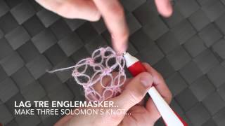 Hvordan lage englemaskesjal  How to make a shawl in Solomons Knot [upl. by Swisher]