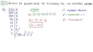 Cálculo da quantidade de divisores de um número natural  Matemática básica [upl. by Iver]