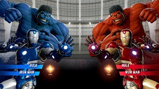 Blue Hulk amp Blue Iron Man VS Red Hulk amp Red Iron Man  Marvel vs Capcom Infinite [upl. by Pincus]