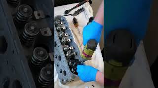 LS Engine Build Part 6 Installing Valves and Springs in 862 LS Heads [upl. by Egni]