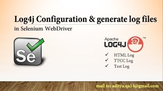 How to Generate log files using Log4j in Selenium WebDriver [upl. by Yeleek110]