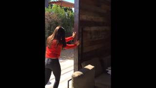 Huge Exterior Sliding Barn Door for Rag amp Bone  Venice California [upl. by Ehcnalb821]