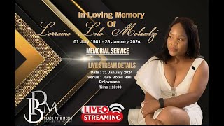 Memorial Service Of Lorraine Lolo Molaudzi [upl. by Euqinad69]