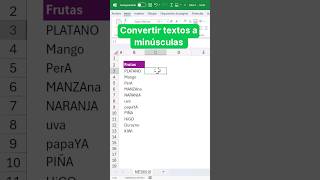 convertir a minúsculas relleno rápido excel excelavanzado tutorialexcel [upl. by Bartholomeo]