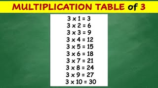 Multiplication Table of 3 [upl. by Aisac255]