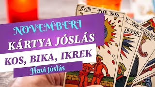 NOVEMBERI kártyajóslás Kos Bika Ikrek jóslás tarot cigánykártya oktober csillagjegyek [upl. by Wolcott]