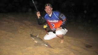 Fish The Sea  Giant Guitarfish Sandshark Caught At Kosi Bay South Africa [upl. by Illoh557]