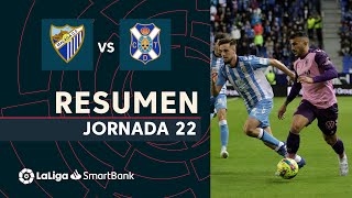 Resumen de Málaga CF vs CD Tenerife 11 [upl. by Joacimah]