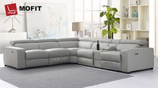 LA CINA 6PCS MODERN MOTION RECLINING SECTIONAL SOFA  MOFIT HOME [upl. by Elleirua447]