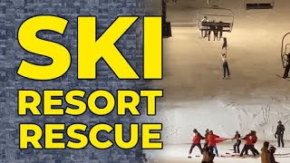 Skier Rescued After Dangling From Chairlift [upl. by Thornburg516]